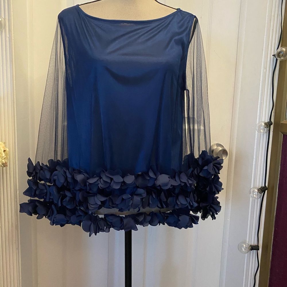 Hesperus deep blue petal blouse, L